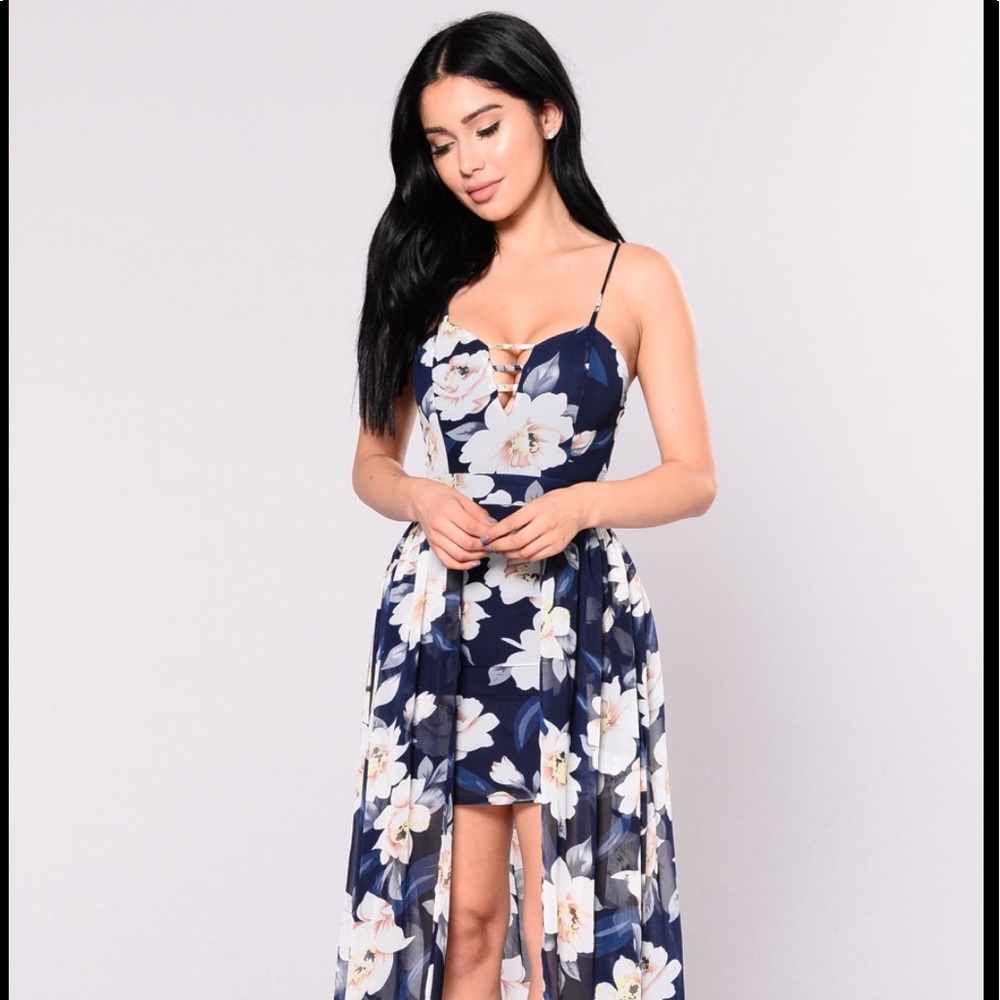 Floral waterfall dress